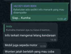 Awas Penipuan, Akun Whats App Mengatasnamakan Kepala Desa Cipinang Tawarkan Lelang Mobil