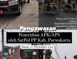 Panwascam Kota Bersama Satpol PP Tertibkan APK / APS sepanjang Jalan Utama