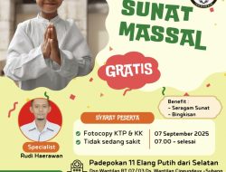 Sunatan Massal Gratis Dalam Rangka Milad Ke-2 Padepokan 11 Elang Putih Dari Selatan
